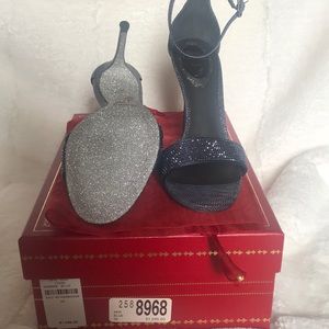 René Caovilla Blue Heeled Sandals